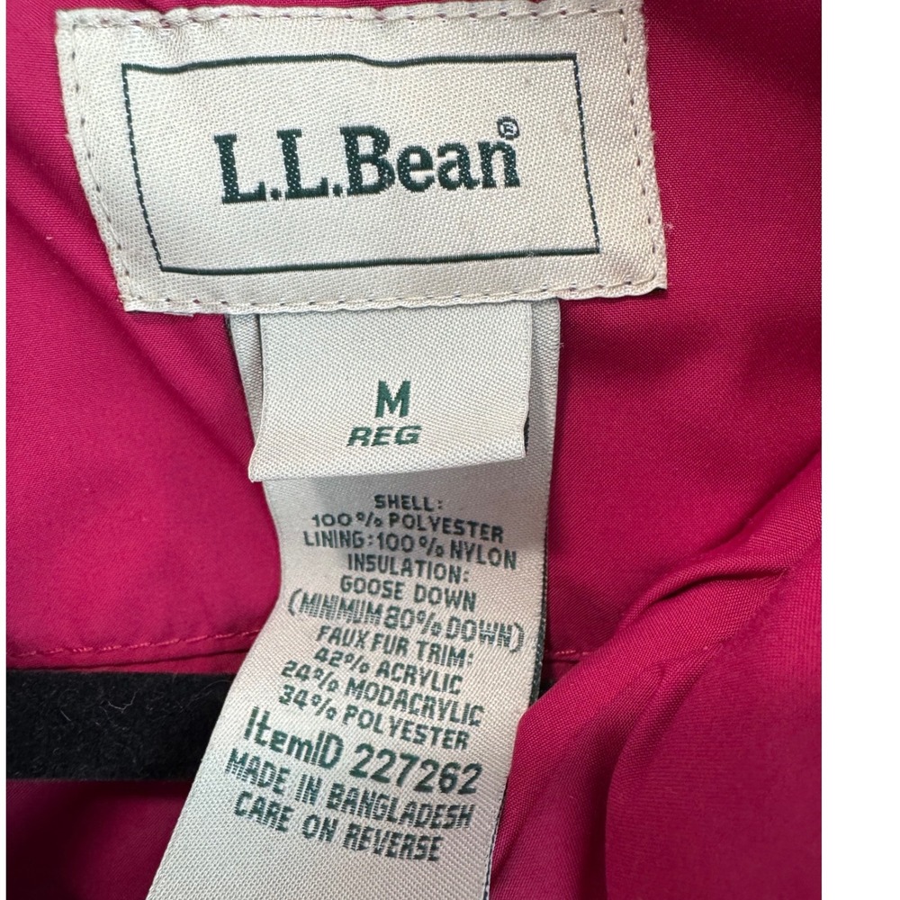 LL Bean Ultrawarm Long Puffer Coat Pink Goose Down Maxi Parka Womens Medium - Picture 3 of 11